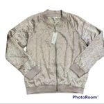 NWT TAVIK VELVET CAMDEN BOMBER JACKET IVORY SIZE SMALL Photo 2