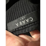 CAARA Black Ribbed Knit Bell Sleeve Sweater Slightly Cropped Top Size S Photo 5