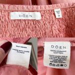 Doen Gail Top Smocked Cotton Poplin Blouse Petal Pink Puff Sleeve Medium EUC Photo 4
