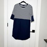 COS  Size XS Knit Cotton Poplin Dress Navy Striped Shift‎ Dress Minimalist Photo 1