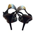 Tory Burch Shoes Womens Size 7.5M Brown Leather Woven High Heel Sandals Strappy Photo 6