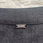 St. John Jacket Full Zip Up 3/4 Sleeves Collarless Pockets Denim Black L Photo 6