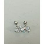 Silver Diamond Stud Post Earrings Jewelry 💎 Photo 2