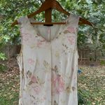 Karen Kane  Women's White Rose Print Maxi Dress 100% Linen Size L Photo 2