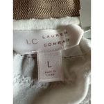LC Lauren Conrad Women's White Puff Sleeve Size L Casual Photo 2