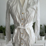 Maeve  Anthropologie White Belted Button Down Size 4 Photo 0