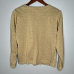 Bob Mackie  VINTAGE gold metallic sparkle long sleeve pull over top size large Photo 4