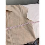 Caribbean Joe  Beige Button Down Pintuck‎ Detailing Cap Sleeve Collared Blouse L Photo 3