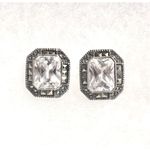 JUDITH JACK Sterling Silver Marcasite Faceted CZ Vintage Earrings Photo 7