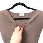 Aritzia Wilfred Ribbed Knit Cutout Mini Dress Brown XS Photo 3