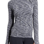 Athleta Women’s Fastest Track Asymmetrical Half Zip Space Dye Cobblestone XS Photo 0