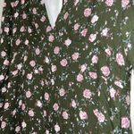 Wild Honey medium plunge v-neck dark green floral print long sleeve mini dress Photo 5