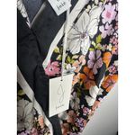 Joie NEW  Blouse Womens Medium Black Floral V Neck Tie Shoulder Smocked Hem Sexy Photo 4