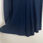 LOLA Navy Blue Ribbed Knit Long Sleeve Longline Tunic w/ Slight Boatneck Sweater Size M Photo 1
