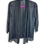 Eileen Fisher Black Crinkled Open Cardigan XS β Dramatic & Iconic Photo 0