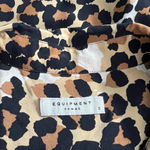 Equipment Sleeveless Slim Signature Leopard Print Blouse Tan Black Size Small Photo 9