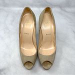 Christian Louboutin  Altanana 140 Suede Platform Open Toe Block Heel Pumps 40 Photo 3