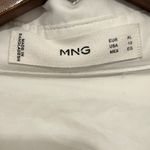 Mango Women's White 100% Cotton Long Sleeve Button Down Shirt Size 10 Photo 2