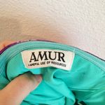 AMUR Strapless Ruched Floral Mini Dress Purple Red Eco Photo 4