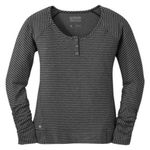 Outdoor Research Striped Women's Mikala Long Sleeve Henley Top Black Gray Large Photo 0