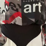 Rinascimento Bodysuit with silky artistic print blouse Photo 12