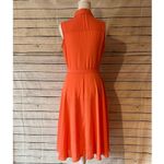 Nanette Lepore  Coral Pleat & Button Front Belted Dress Size 2 Photo 6