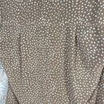 Monday Fun Women's Blouse Medium Brown White Polka Dot V Photo 6