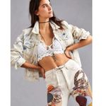 Free People Denim Jean Jacket Jones Tie Dye Bleached Western Size Small NWT NEW Photo 1