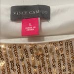 Vince Camuto All Over Sequin Gold Shift Dress Stretch Size Large Photo 5