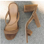 Soludos  Brown Suede Mule Sandal SIZE 9 Ines Heel Walnut Minimalist Chunky NEW Photo 3