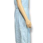 No Boundaries  Womens Denim Jumpsuit Sleeveless Wide Leg Mid Calf Blue Large Photo 2