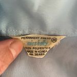 Vintage 70s Miss Holly Light Blue Textured Crepe Pointy Collar Button Shirt M 34 Size M Photo 6