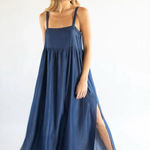 Natural Life NWT  Denim Blue Patti Side Slit Maxi Dress XS Sleeveless Cute Comfy Photo 0