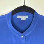 Vince ‎ 100% Silk Navy Long Sleeve Tunic Top Blouse Size 4 Corporate Office Chic Photo 2