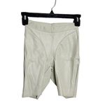SKIMS  Faux Leather Biker Shorts Pull On Short Shell Beige Size XXS NEW Photo 1