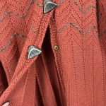 Vtg Women Cardigan Sweater XL Burnt Orange Long Photo 8