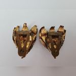 Antique Brass Layered Leaves Gold Tone Metal Dress Clips Photo 3
