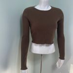 Brandy Melville  ribbed brown cropped sweater Photo 1
