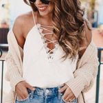 WAYV white lace up camisole Size M Photo 1