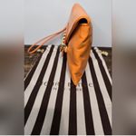 Henri Bendel  New York Orange Leather Clutch with Gold Chain New without Tags Photo 2