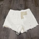 SheIn  White and Tan High Rise Jean Shorts Photo 1