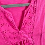 Jason Maxwell  Pink Cotton Blend Eyelet Split Neck Sleeveless Blouse Size L Photo 3