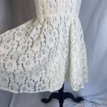 Marineblu White Lace Low VNeck Back Tie Fit & Flare Flirty Dress Size Large Photo 5