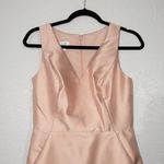 Alfred Sung NWT Toasted Sugar Pink Sleeveless V-Neck Satin Gown Size 4 Photo 3