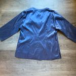 Eileen Fisher Washed Silk Taffeta Button Front 3/4 Sleeves Blue Shirt Size L Photo 5