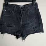 AGOLDE Women Size 24 Jaden Cut Off Black High Rise Distressed Denim Shorts Photo 0