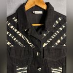 David David Vintage Jean Vest. Zebra Pattern details in size Large Black Photo 2