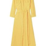 L'Agence NWT  Cameron in Light Maize Yellow Linen Belted Maxi Shirt Dress S Photo 0