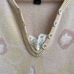 Marc Jacobs Light Pink Creme Coquette Floral Print Button Up Lace Knit Sweater Photo 5