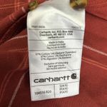 Carhartt Women’s Rugged Flex Orange Plaid Flannel Button Down Small Photo 9